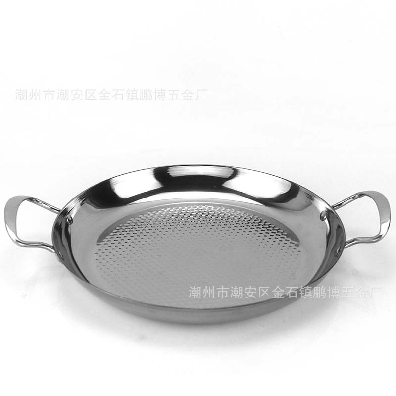 공장 도매 스테인레스 바이노럴 팬 논스틱 바닥 프라이팬 건조 팬 26cm-30cm 레스토랑 해산물 팬