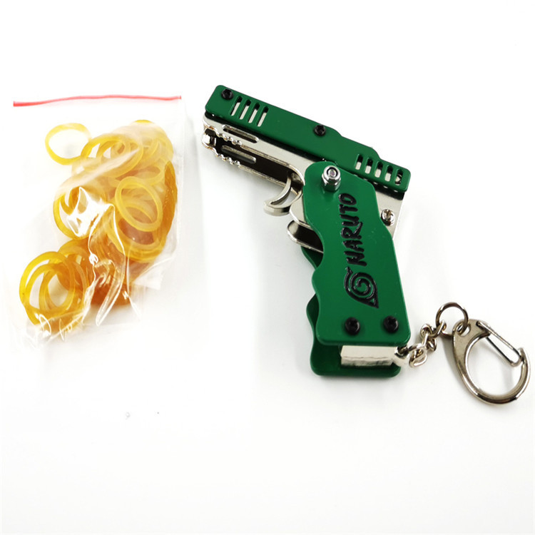 Small rubber band gun, metal toy gun, alloy pistol model, zinc alloy craft hanging accessory detail image 10