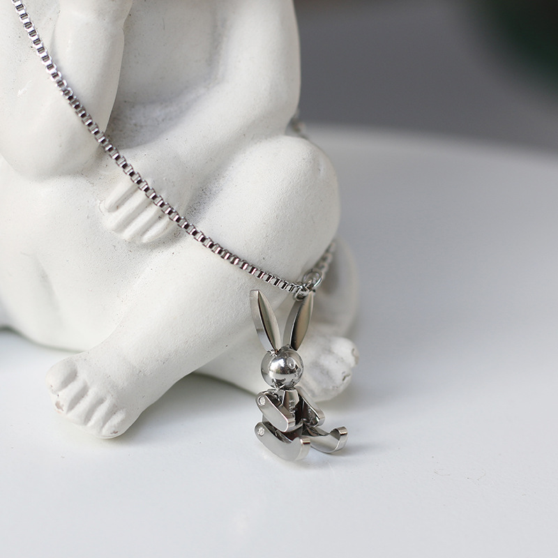 Wholesale Jewelry Rabbit Pendant Titanium Steel Necklace Nihaojewelry display picture 5