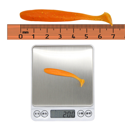 Manufacturer wholesale explosive fishing t-tail soft bait 7cm2g Luya bait T-tail soft worm curly tail fishing bait single color T-tail bait