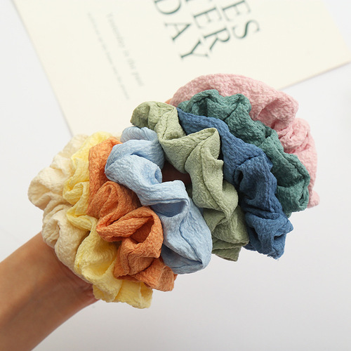 French Cream Puff Chongqing Ring Famous Pure Color Hair Band Korean Version Hair Tying Hair Accessories Factory Wholesale