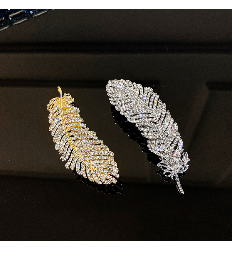 Fashion Feather Alloy Plating Rhinestones Hair Clip display picture 1