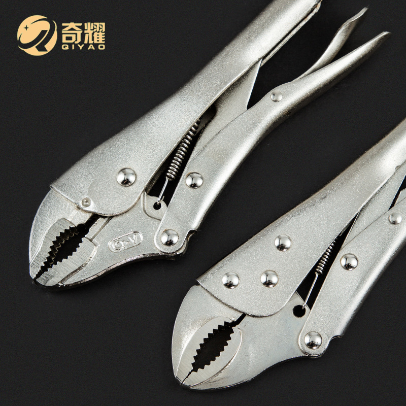 C-tipo Cadena de boca plana boca puntiaguda boca redonda alicates fuertes fuerza universal multifuncional alicates de soporte fijo soldadura eléctrica carpintería