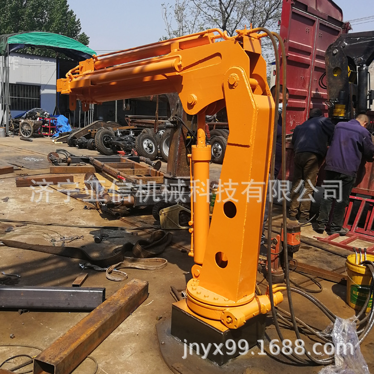 2吨折叠小吊机 货车车载固定式折叠吊机 亚信改装液压折叠吊臂