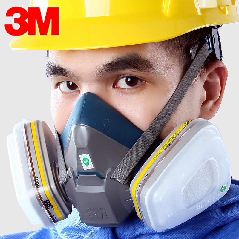 3M6502 + 6057 Anti-Virus máscara química pintura de aerosol de gas cloruro de hidrógeno cianuro de hidrógeno polvo máscara protectora