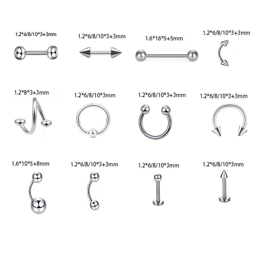 Pointed titanium steel lip stud product view
