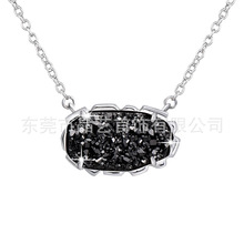2021新款純天然石晶體項鏈閃亮黑色鎖骨鏈吊墜韓版時尚女性頸飾品