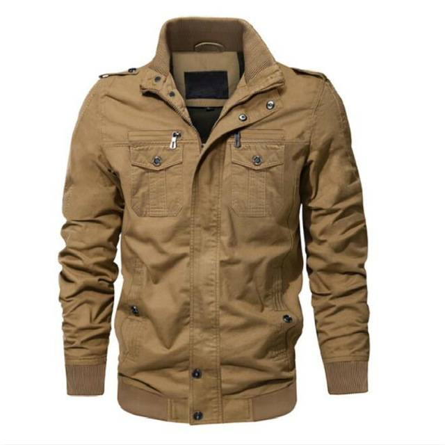 Spring and autumn thin men’s stand collar cotton wash coat casual air force jacket man