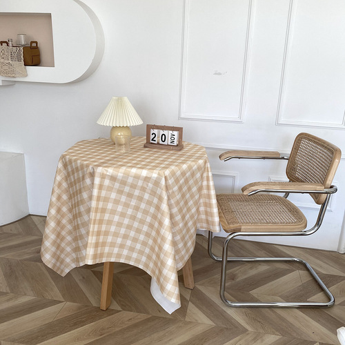 INS Korean style desk tablecloth small fresh plaid tablecloth background cloth bedroom soft decoration dormitory matching