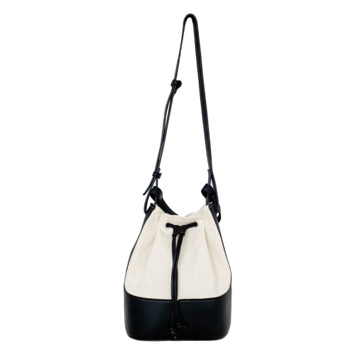 Bags Women's Shoulder Bag Summer Korean Fashion Trend Messenger Bag Personalized Splicing Canvas Hand-Bucket Bucket Bag Women