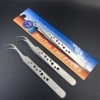 9 hole tweezers curved