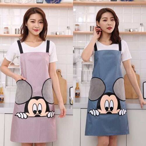 Home Kitchen Waterproof Oil-Proof Apron Fashion Women's Waist Apron Washable Hand Apron Custom Printed Household Daily Adult Covering Gown