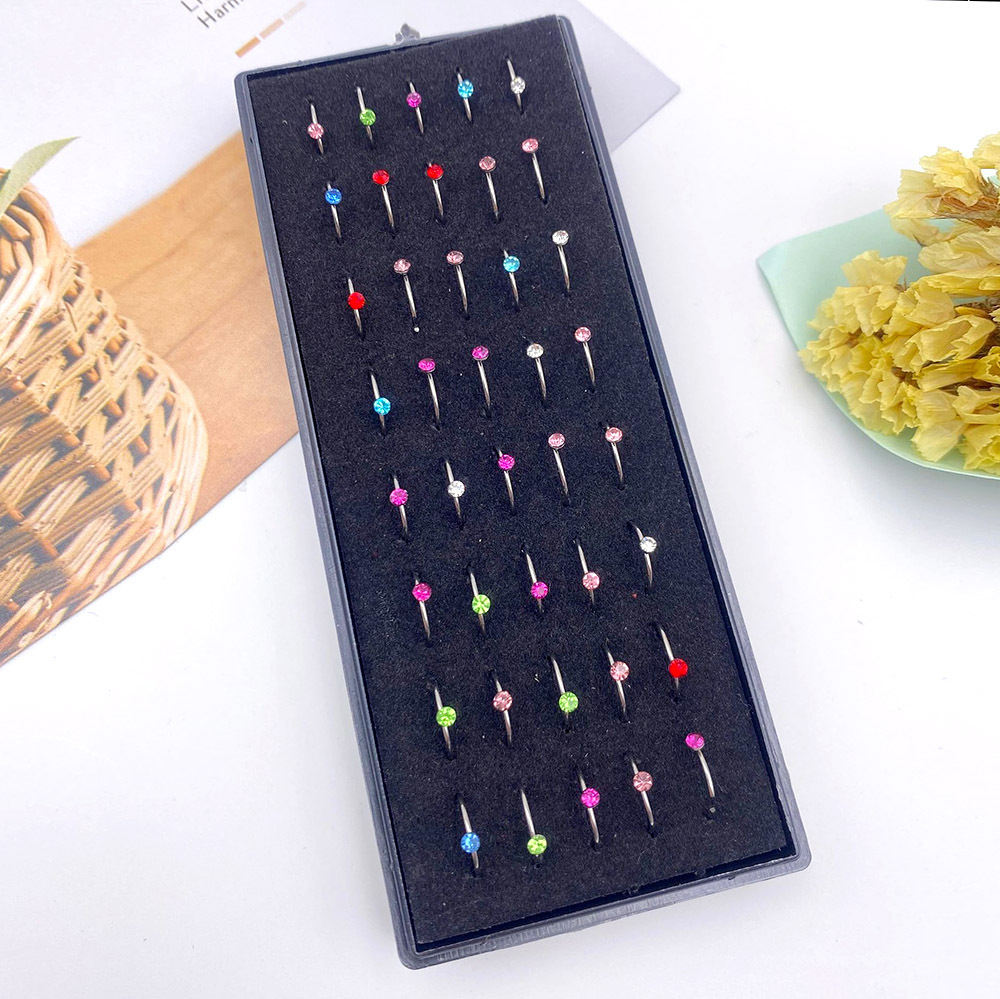 38g Weight Rhinestones Inlay Material Nose Ring Classification 1 Set Quantity Daily Occasion Stainless Steel Material Round Pattern Unisex Gender Inlay Design Fashion Style 1 Set Fashion Round Stainless Steel Inlay Rhinestones Nose Ring Nose Pin 8