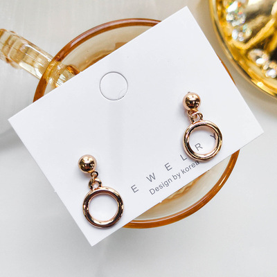 925銀針簡約小巧圓圈環耳圈韓國氣質百搭網紅耳環2020年新款潮女