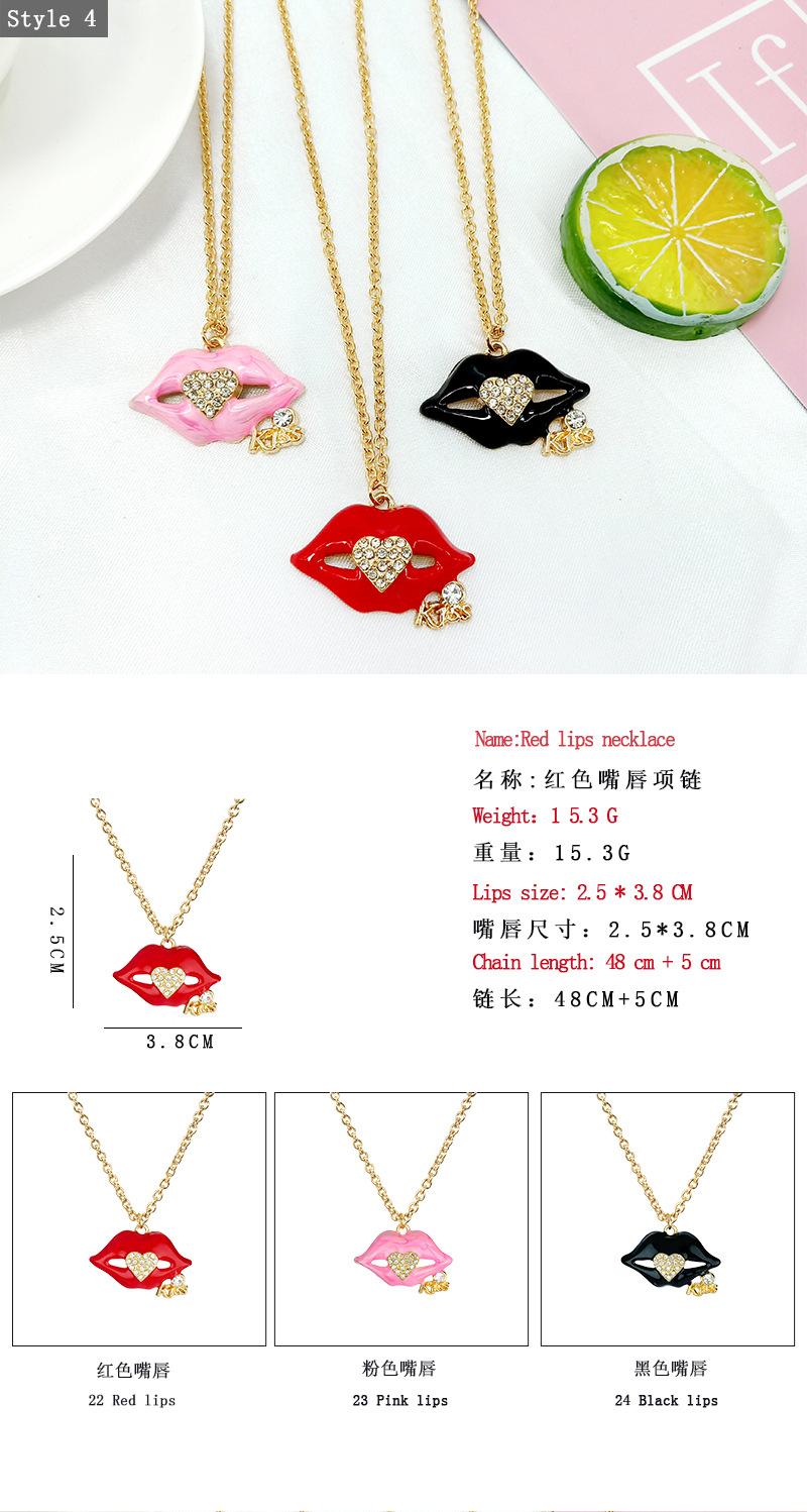 Simple fashion  rhinestone alloy fruit Christmas series necklace