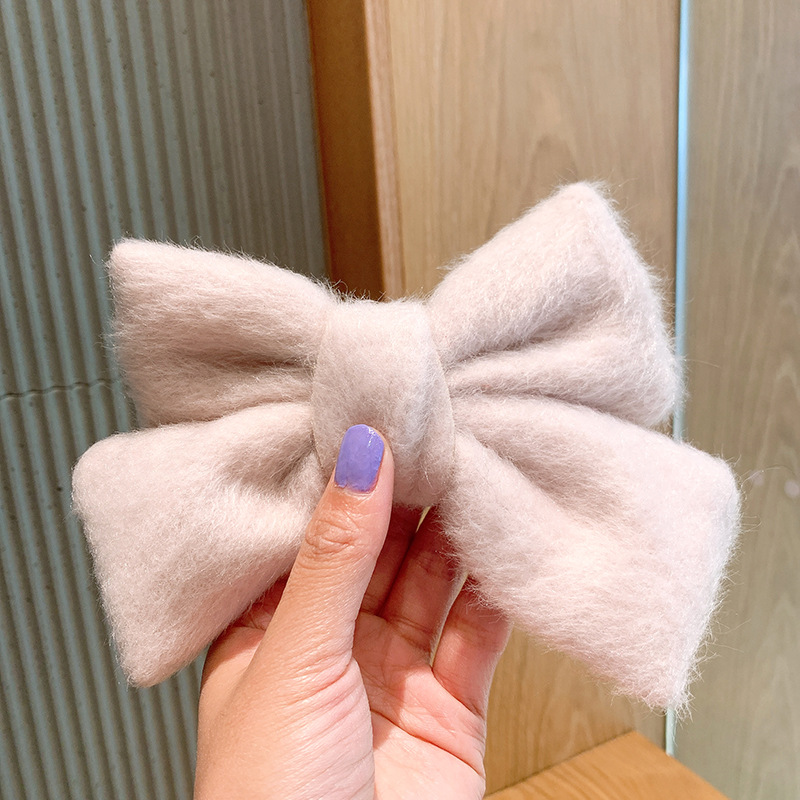 Plush Big Bow Imitation Mink Hairpin display picture 6