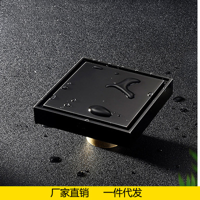 不锈钢隐形地漏/加厚黑色防臭防虫防返水地漏 跨境货源一件代发|ru