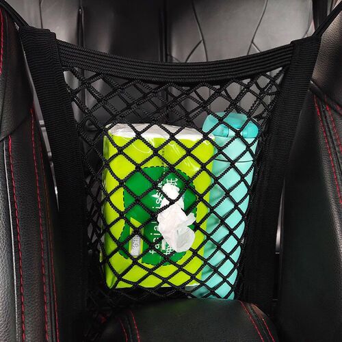 Cross-border car seat net pocket three-layer thickened car middle isolation storage bag four-sided elastic storage