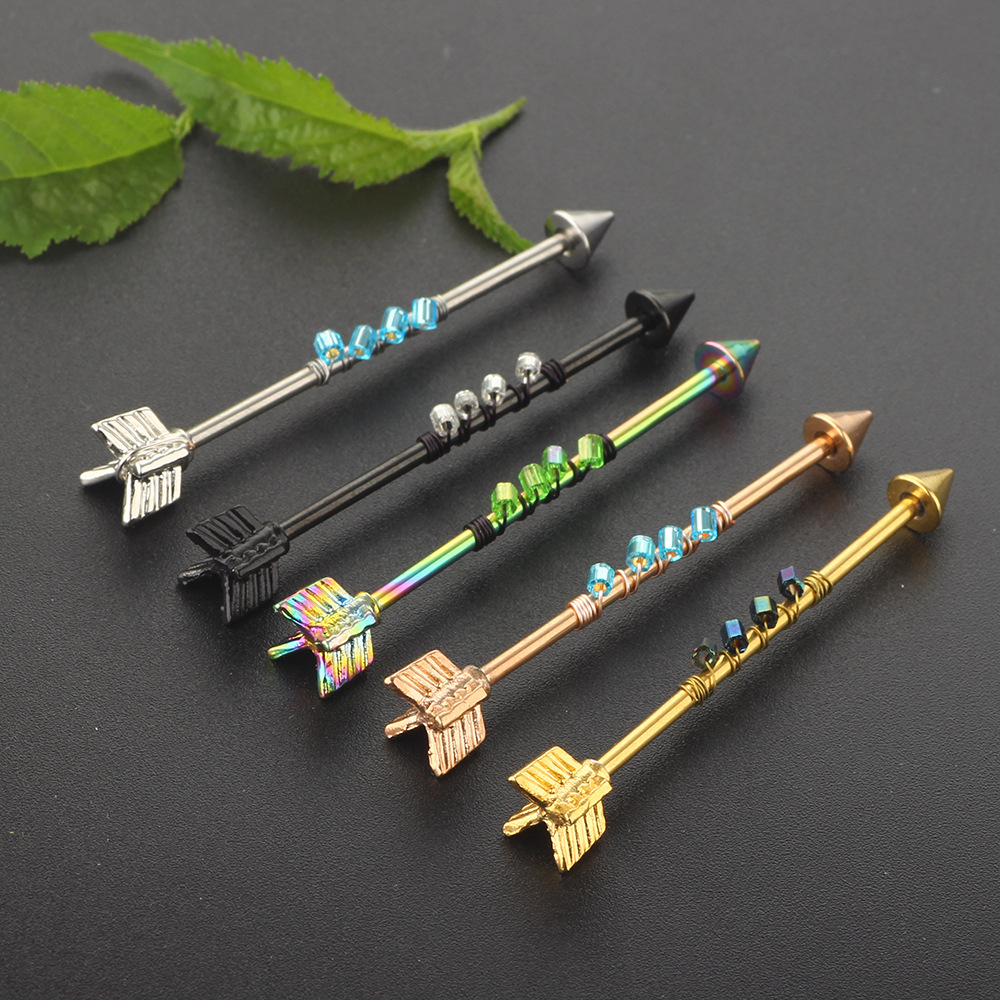 Pointed titanium steel lip stud product view