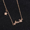 Golden necklace with letters stainless steel, pendant, chain for key bag , European style, English letters, pink gold