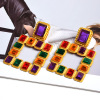 Fashionable earrings, accessory, European style, wholesale