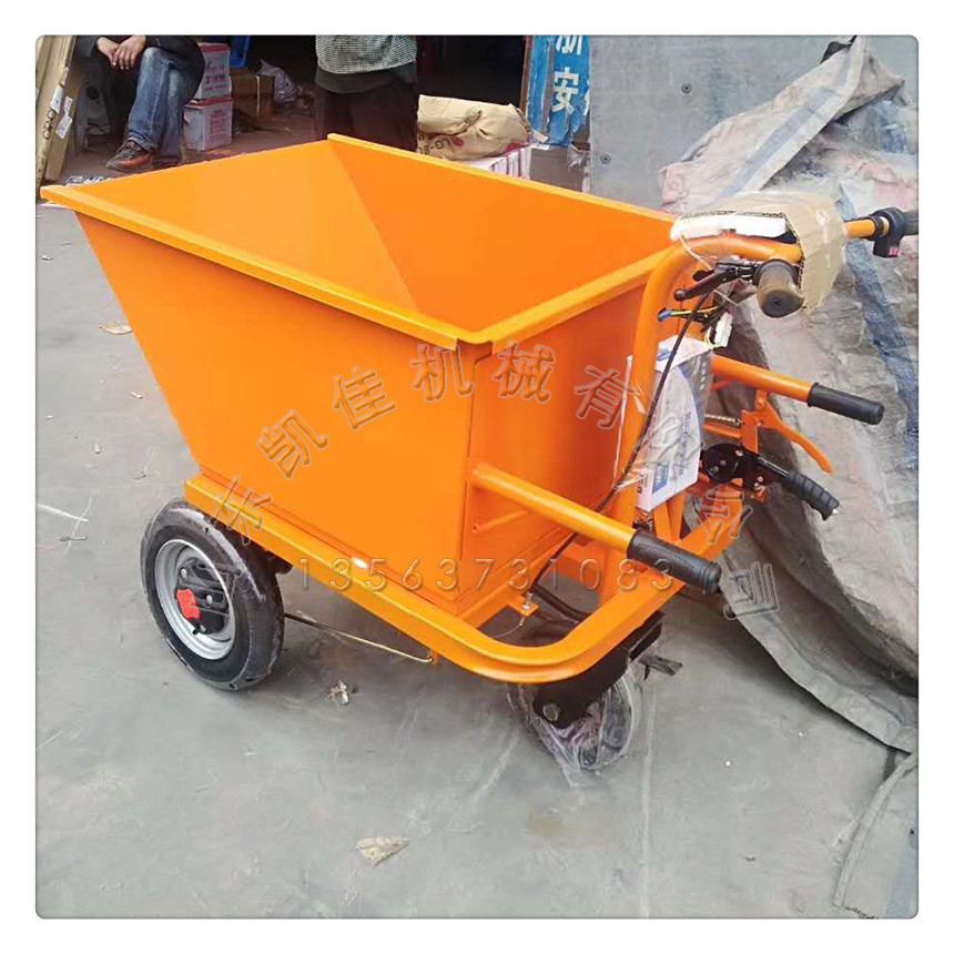 电动小型搬运工具车电动工地灰斗车建筑工地运输搬运车电瓶手推车