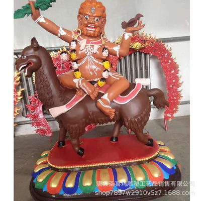 厂家供应带底座的藏传佛教铜像 菩萨与坐骑佛像雕塑摆件 家居供奉