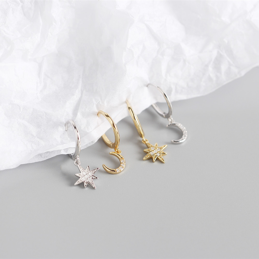 Earrings, Ear Studs Classification 925 Sterling Silver Gem Geometric Earrings Ear Studs