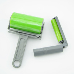 Coated Drum Hair Roller Set of 2 with Cover, Washable Reusable Dust Adhesive Roller for Dust Removal and Hair Collection