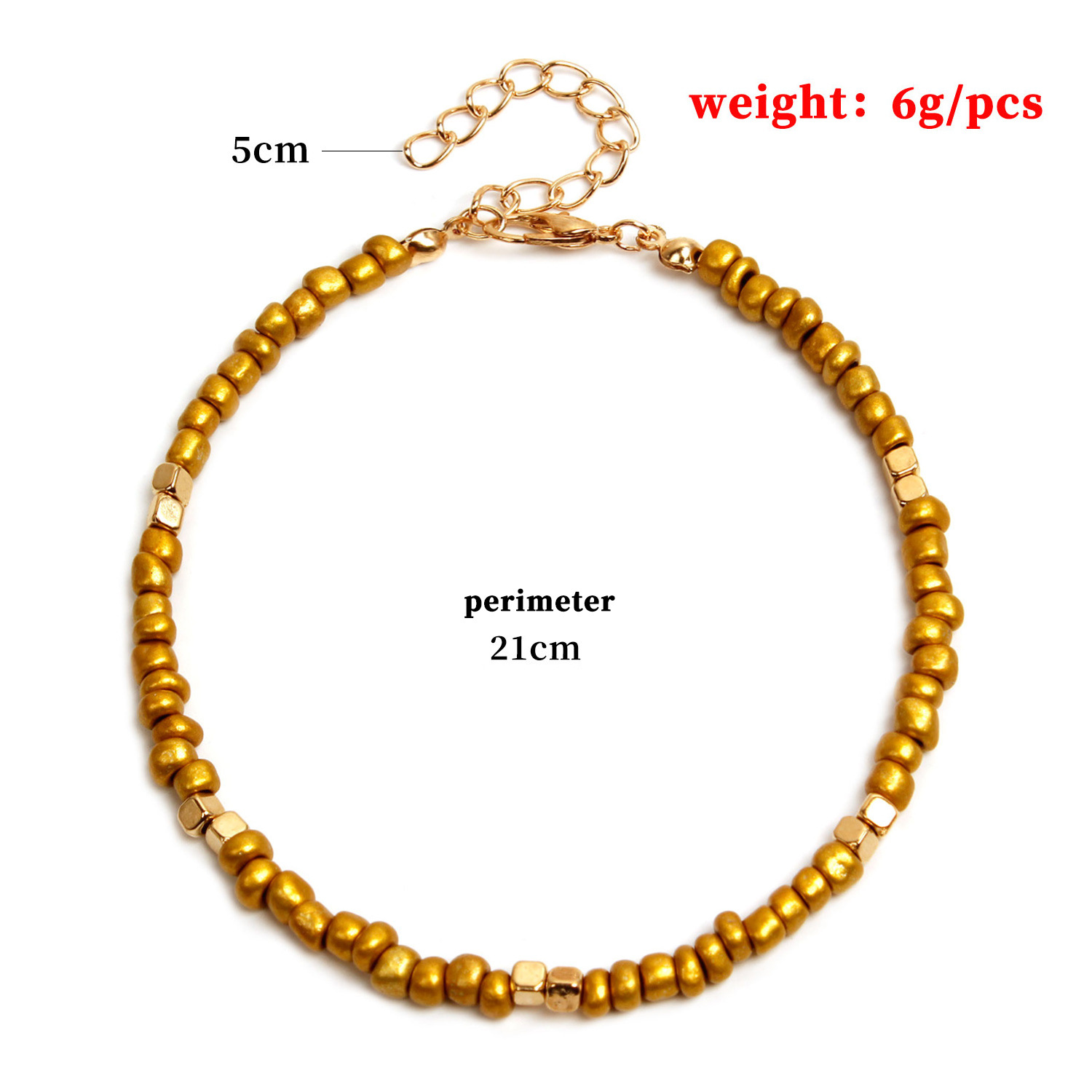 Fashion Geometric Beaded Anklet 1 Piece