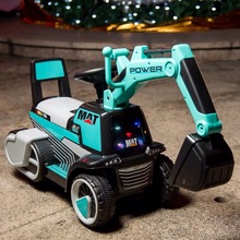 兒童電動挖掘機充電可坐人小孩挖土機寶寶勾機玩具男女孩工程車
