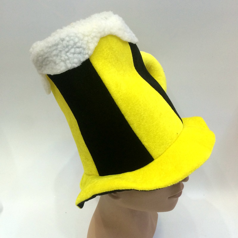 Qianfang Festival wig hat, Yellow and Black Beer Festival hat, watching ball games and drinking hat, foreign trade export beer foam festival hat 3333 detail image 5
