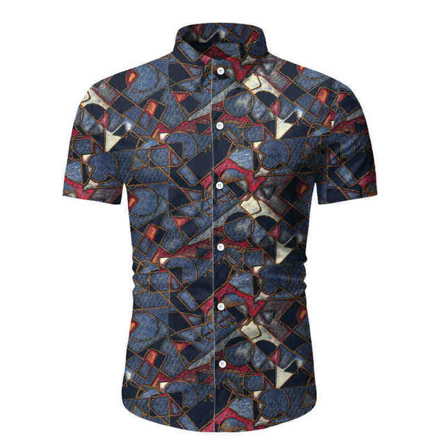 Men’s Casual Short Sleeve flower shirt new beach shirt