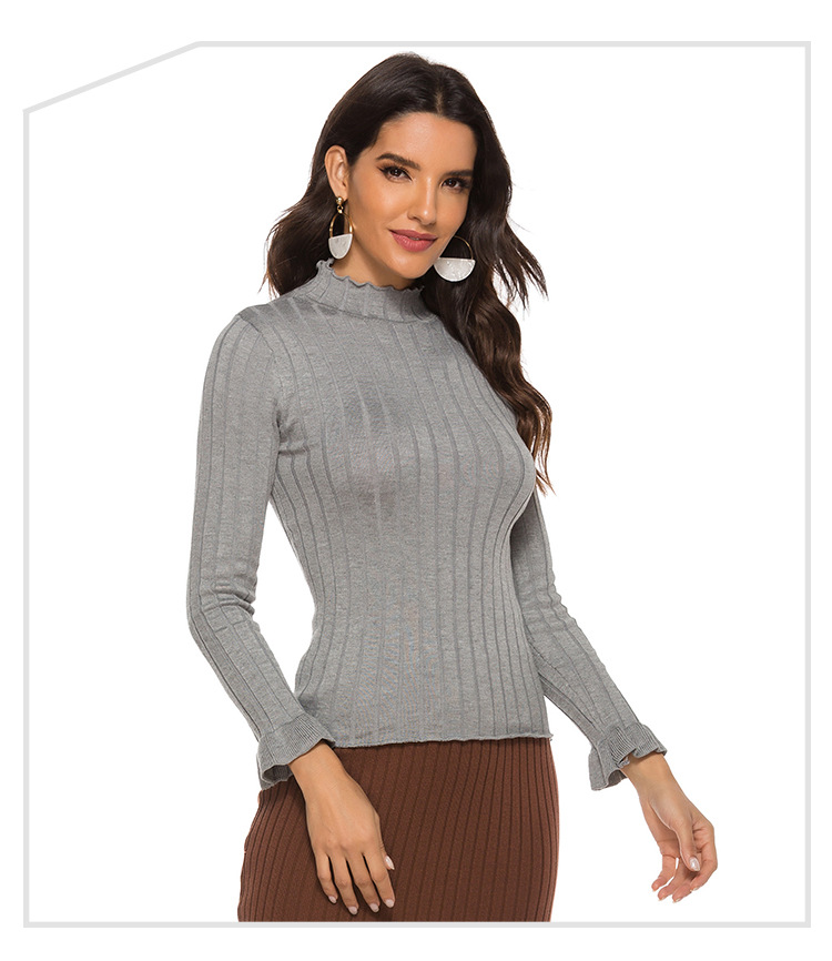 Women Wholesale Turtleneck Flared Sleeve Sweater