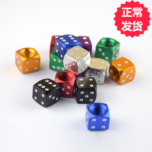 Aluminum alloy dice sieve, dice valve cap, colorful valve cover, universal valve cap tire cap