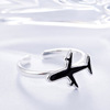 Airplane, ring, one size accessory, 2020, new collection, 925 sample silver, simple and elegant design, South Korea, wholesale