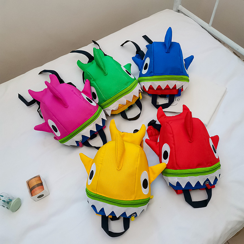 Shark Children'S Cartoon Anti Loss Traction Rope Backpack Children'S Schoolbag Snacks Backpack