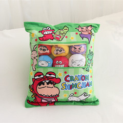 卡通動漫日本蠟筆小新毛絨抱枕一口袋子蠟筆小新零食玩偶可愛公仔