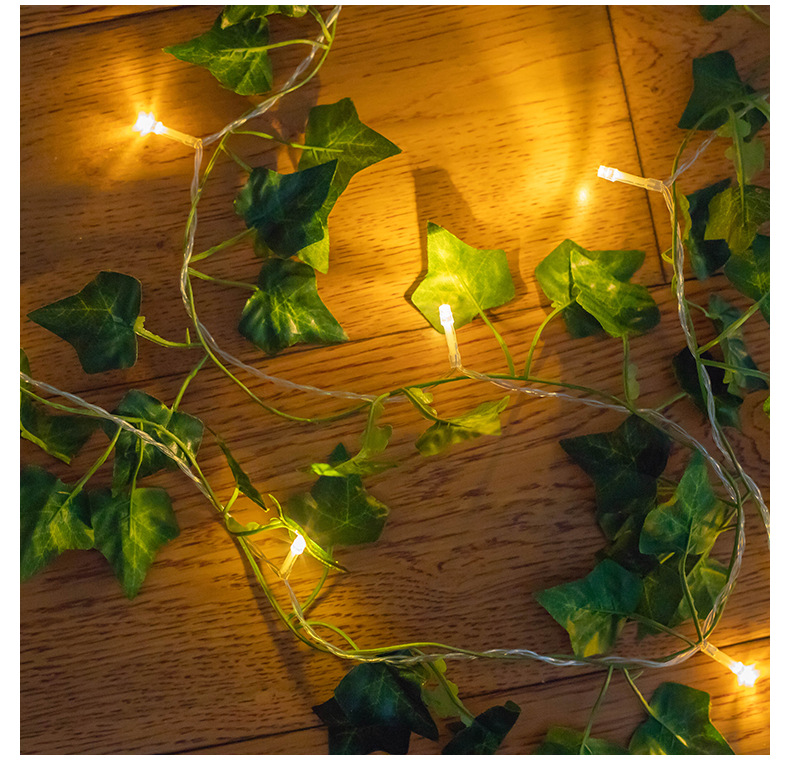 Christmas Fashion Leaves Plastic Festival String Lights display picture 2