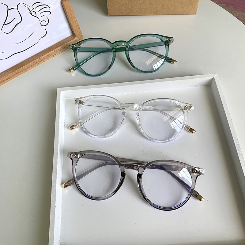 55g Weight Full Frame Glasses Structure Glasses Classification PC Lens Material Round Frame Glasses Style Casual, Daily Occasion Solid Color Pattern All Seasons Season Unisex Gender Retro, Classic Style Style Retro Classic Style Solid Color PC Round Frame Full Frame Optical Glasses 2