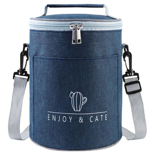 New round insulated lunch box bag, aluminum foil portable lunch box bag, insulated lunch bag for work, factory direct sales