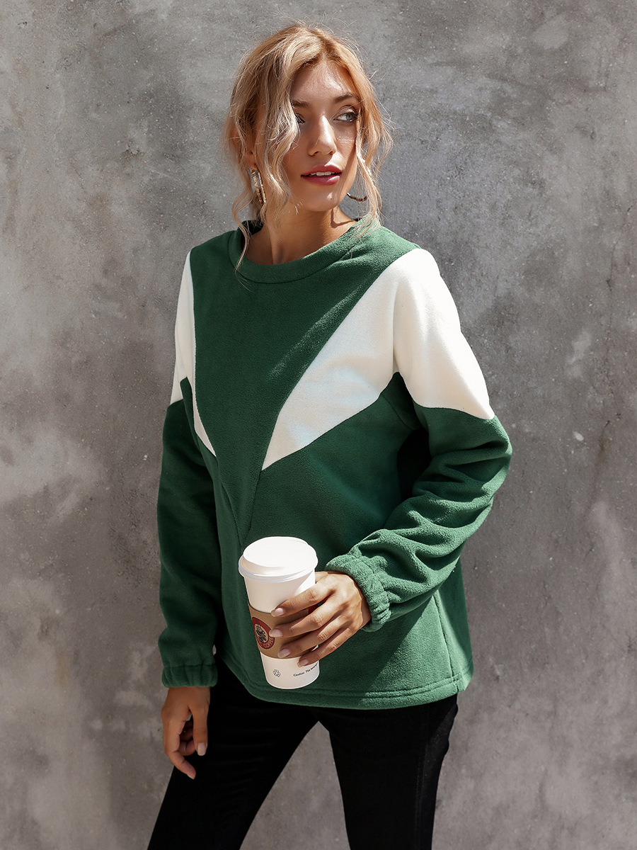 hot-selling autumn and winter women s contrast V-shaped round neck pullover sweater  NSAL1915