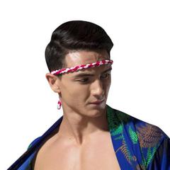 Men's Sumo Cotton Linen Headband with Japanese Style and Bear Big Head Wrap Adjustable Six Feet [Headband]