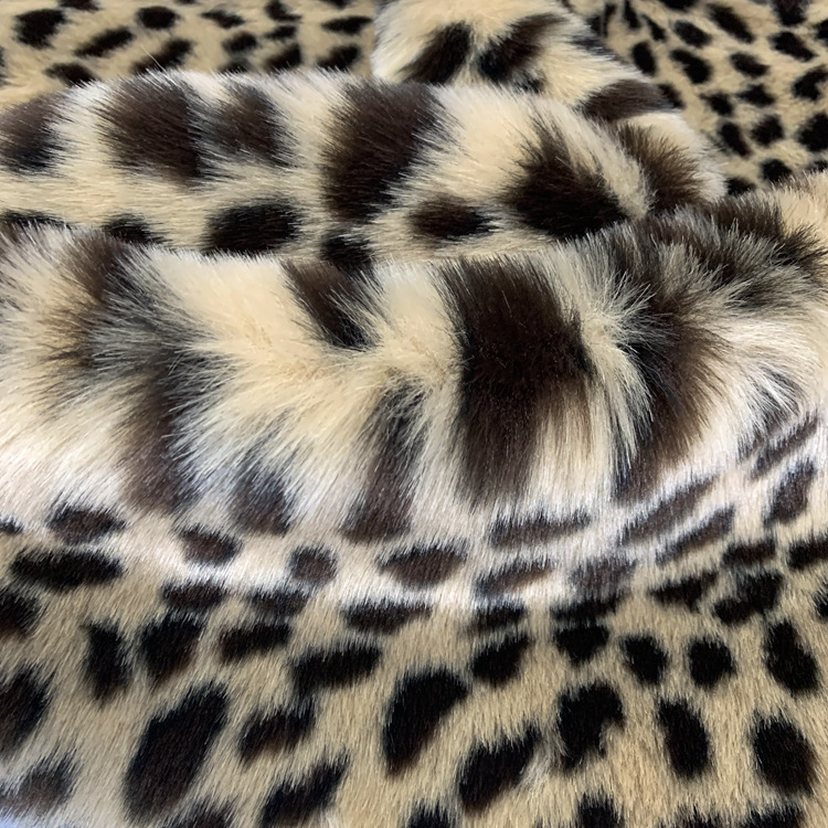 现货20MM毛高提花豹纹兔狐 獭兔毛  仿狐狸毛 大兔毛仿皮草