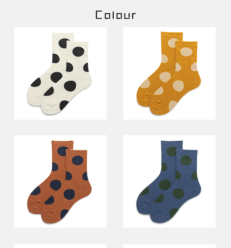 Women's Simple Style Round Dots Nylon Cotton Spandex Jacquard Crew Socks A Pair display picture 5