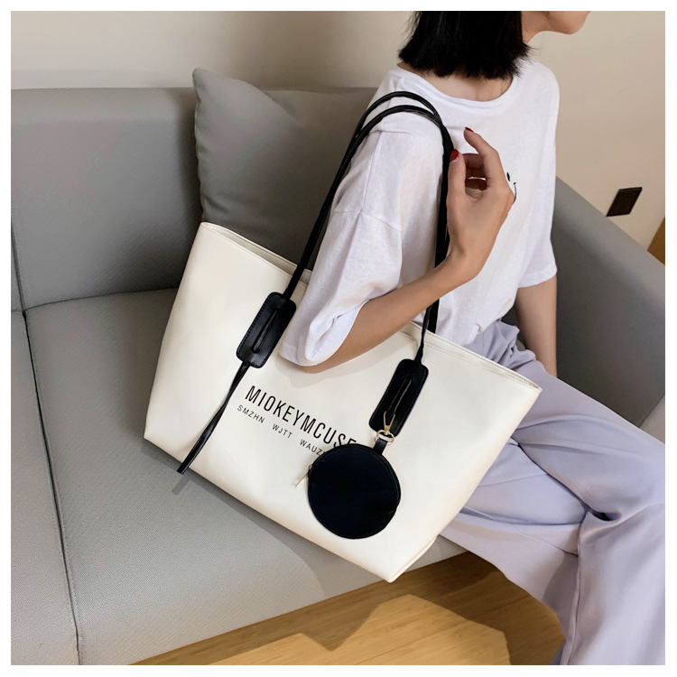 夏天網紅大包包2020新款潮簡約手提大容量時尚單肩女包百搭托特包