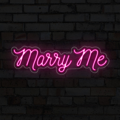 marryme The neon lights advertising led identification Wedding celebration Propose marry arrangement Married romantic originality prop