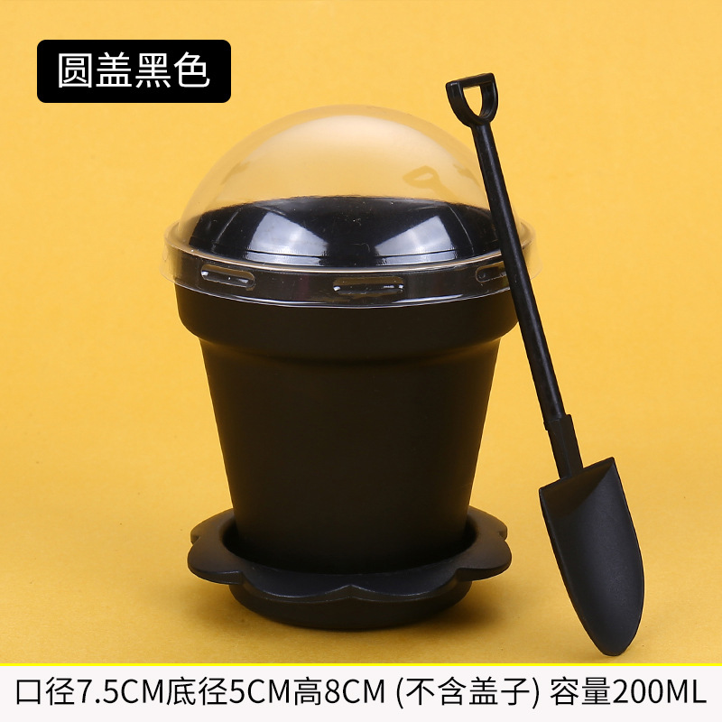 Desechables maceta pastel maceta helado taza DIY pastel taza conjunto con tapa y pala taza de yogur