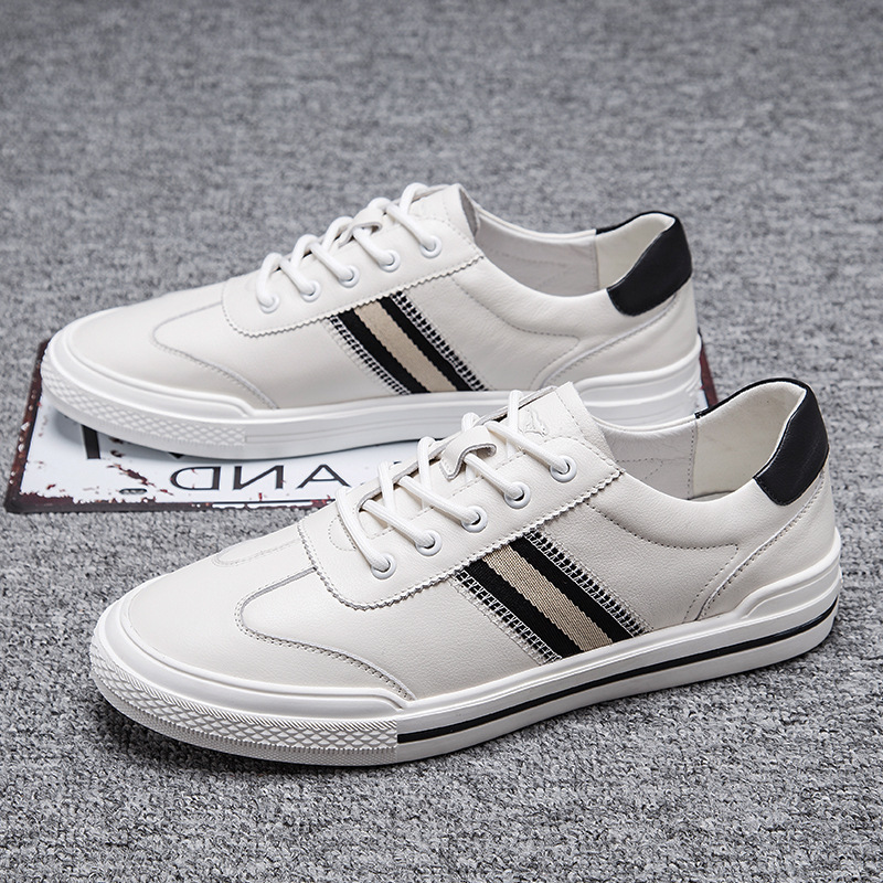 White shoes summer new pattern Men's Shoes Trendy shoes genuine leather skate shoes Europe station Trend Versatile Casual shoes 20201