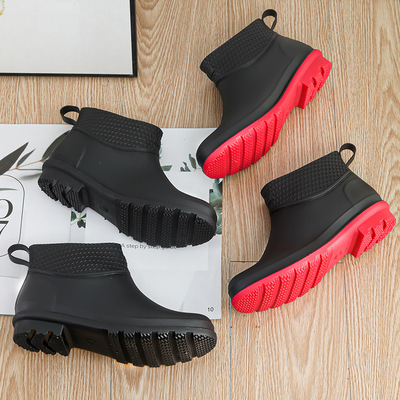 工厂批发跨境代发专供英伦风格男款清洁保暖厨房钓鱼洗车雨鞋靴